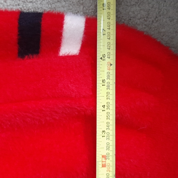 Women's Fluffy Red Warm Bomber Style Sweater Jacket Size S - Picture 13 of 14